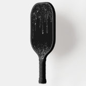 gesimuleerde zwarte dripende glitter pickleball pa paddle (Links)