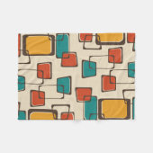 Geskewed Squares Mideeuw Patroon Fleece Deken (Voorkant (Horizontaal))