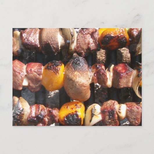 Geskewered Kabobs op Grill Briefkaart (Voorkant)