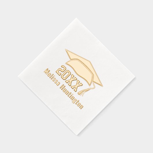 Geslaagd afstudeerdopje Vet Naam Jaar #1 Folie Servetten (Rechts)