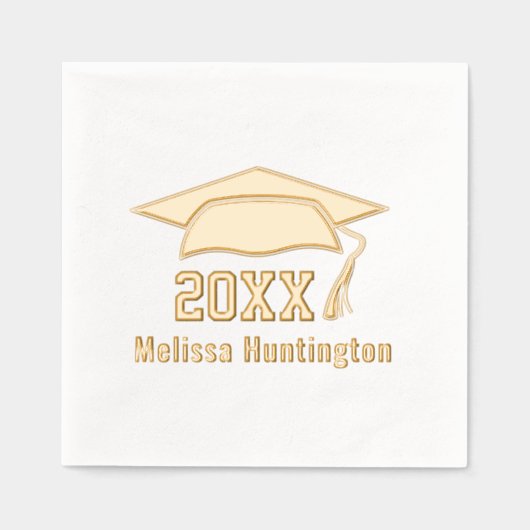 Geslaagd afstudeerdopje Vet Naam Jaar #1 Folie Servetten (Voorkant)