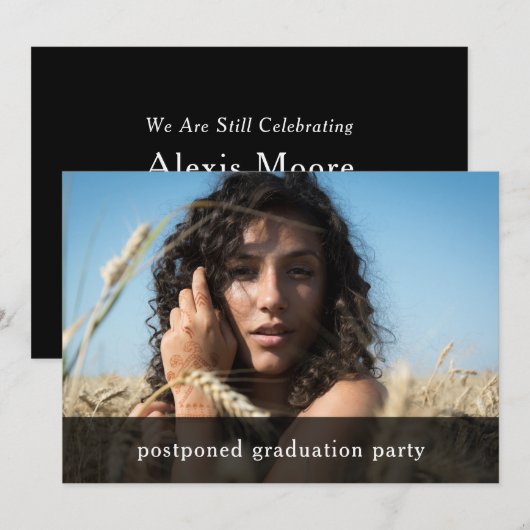 Geslaagd afstudeerfeest uitgesteld fotokaart kaart (Voorkant / Achterkant)