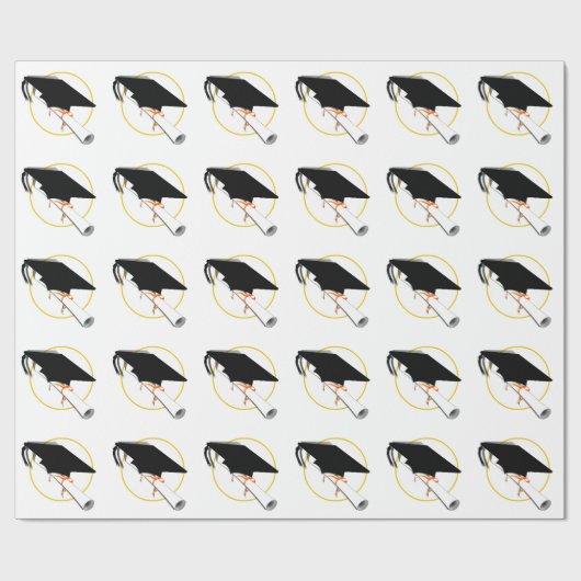 Geslaagd Cap Kantelen met Diploma Cadeaupapier (Vlak)