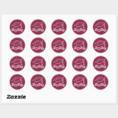 Geslaagd Cap Klasse Jaar Maroon Ronde Sticker (Vel)