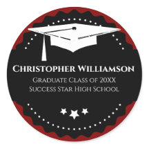 Geslaagd Cap Moderne School Rood Zwart