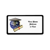 Geslaagd Cap op Aarde met Diploma Etiket (Voorkant)