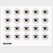 Geslaagd Cap Plain Class van 2024 Ronde Sticker (Vel)