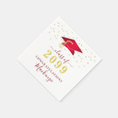 Geslaagd Cap Rood Goud Confetti Script Servet (Hoek)