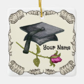 Geslaagd Cap Roos ornament (Voorkant)