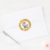 Geslaagd Cap - Tassel Zwart Goud Klasse Jaar Ronde Sticker (Envelop)