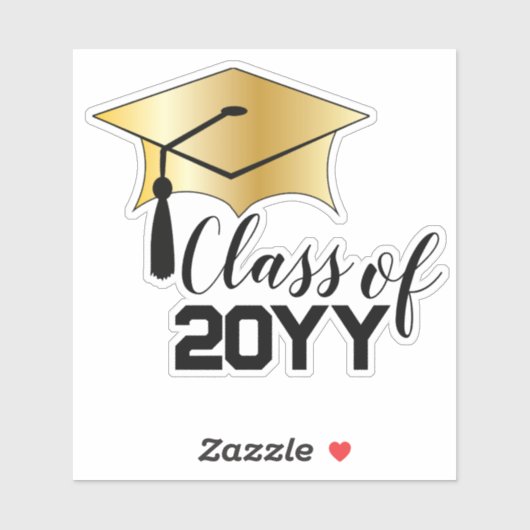 Geslaagd Cap - Tassel Zwart Goud Klasse Jaar Sticker (Vel)