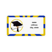 Geslaagd Cap w/Diploma - Goud & Blauw Etiket (Voorkant)