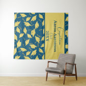 Geslaagd Caps Gefeliciteerd Blue & Gold Party Wandkleed (In Situ (horizontaal))