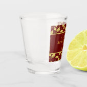 Geslaagd Caps Gefeliciteerd Maroon en Gold Shot Glas (Links)