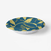 Geslaagd Caps Party Gefeliciteerd Blue & Gold Papieren Kommen (Gebogen)