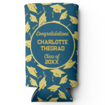 Geslaagd Caps Party Gefeliciteerd Blue & Gold