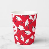 Geslaagd Caps Rood en Wit Gepersonaliseerde Partij Papieren Bekers (Links)