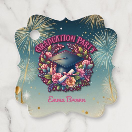 Geslaagd feest Bloemenfeest Bedankjes Labels (Voorkant)