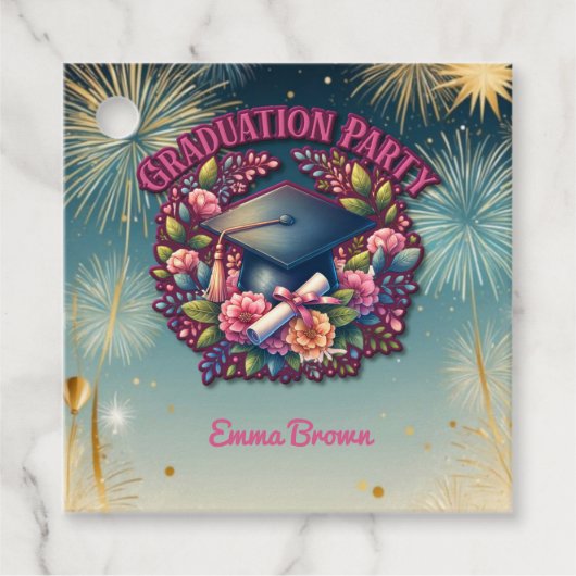 Geslaagd feest Bloemenfeest Bedankjes Labels (Voorkant)