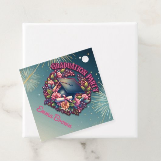 Geslaagd feest Bloemenfeest Bedankjes Labels (In situ)