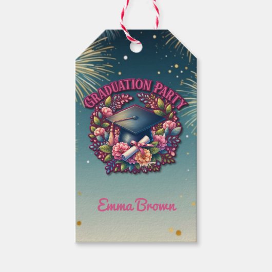 Geslaagd feest Bloemenfeest Cadeaulabel (Voorkant)