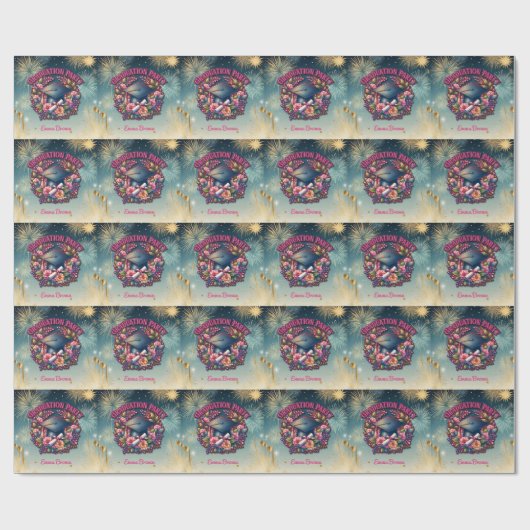 Geslaagd feest Bloemenfeest Cadeaupapier (Vlak)