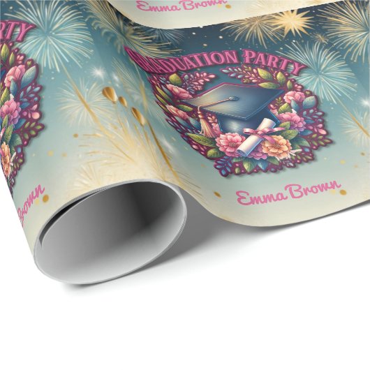 Geslaagd feest Bloemenfeest Cadeaupapier (Rol Hoek)