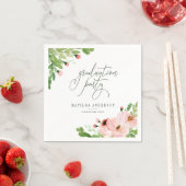 Geslaagd feest bloemige waterverf servet (Insitu)