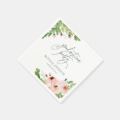 Geslaagd feest bloemige waterverf servet (Hoek)