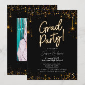 Geslaagd feest Congrats Afbeelding Invitation Kaart (Voorkant / Achterkant)