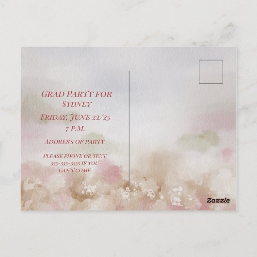 Geslaagd feest dochter gefeliciteerd briefkaart (Achterkant)