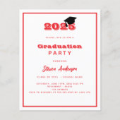 Geslaagd Feest rood wit 2025 uitnodiging (Voorkant)