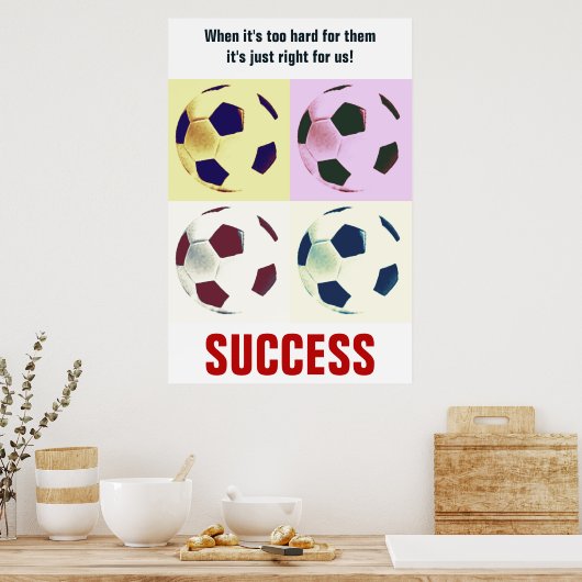 Geslaagd Football Motivatie Inspirerend Poster (Keuken)