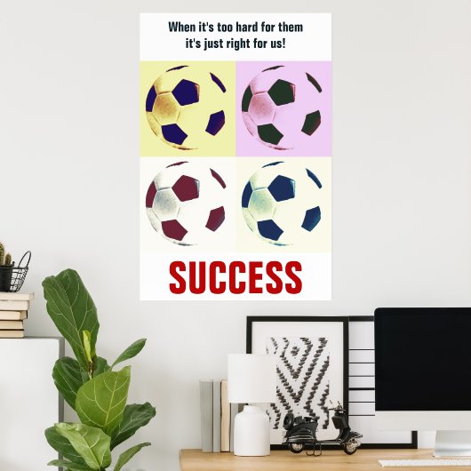 Geslaagd Football Motivatie Inspirerend Poster (Thuiskantoor)