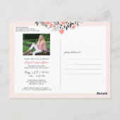 Geslaagd Party Bloemen Geometrische Blush Roos Gou Briefkaart (Achterkant)