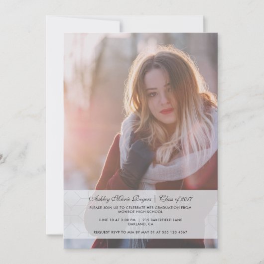 Geslaagd Party Fotouitnodiging Licht Blauw Kaart (Voorkant)