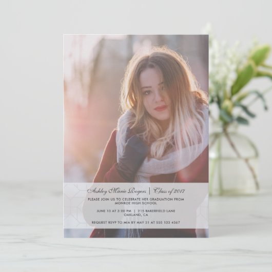 Geslaagd Party Fotouitnodiging Licht Blauw Kaart