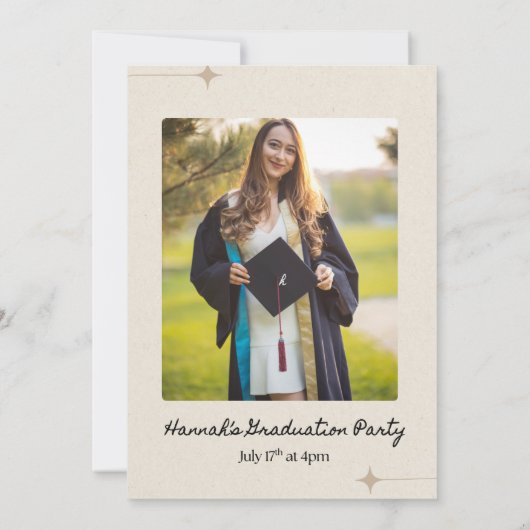 Geslaagd Party Invitation Sjabloon (5x7") Kaart (Achterkant)