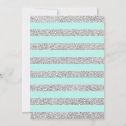 Geslaagd Party Uitnodiging - Zilver Turquoise (Achterkant)