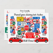 geslaagd rijexamen gefeliciteerd briefkaart (Voorkant / Achterkant)