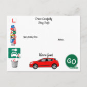 geslaagd rijexamen gefeliciteerd briefkaart (Achterkant)