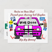 geslaagd rijexamen gefeliciteerd briefkaart (Voorkant / Achterkant)