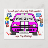 geslaagd rijexamen gefeliciteerd briefkaart (Voorkant)