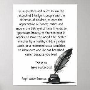Geslaagd te zijn in het leven -- Ralph Emerson cit Poster