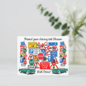 Geslaagd voor je rijexamen ~ Gefeliciteerd! Briefkaart (Staand voorkant)