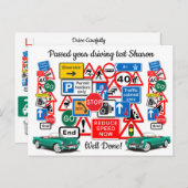 Geslaagd voor je rijexamen ~ Gefeliciteerd! Briefkaart (Voorkant / Achterkant)