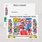 Geslaagd voor je rijexamen ~ Gefeliciteerd! Briefkaart (Voorkant / Achterkant)