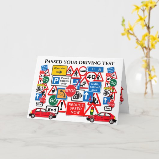 Geslaagd voor je rijexamen ~ Gefeliciteerd! Kaart (Gele Bloem)