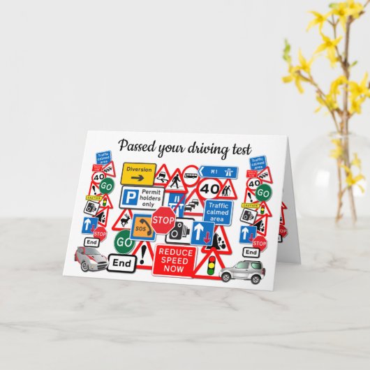 Geslaagd voor je rijexamen ~ Gefeliciteerd! Kaart (Gele Bloem)