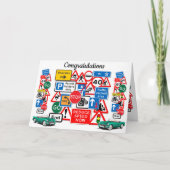 Geslaagd voor je rijexamen ~ Gefeliciteerd! Kaart (Voorkant)